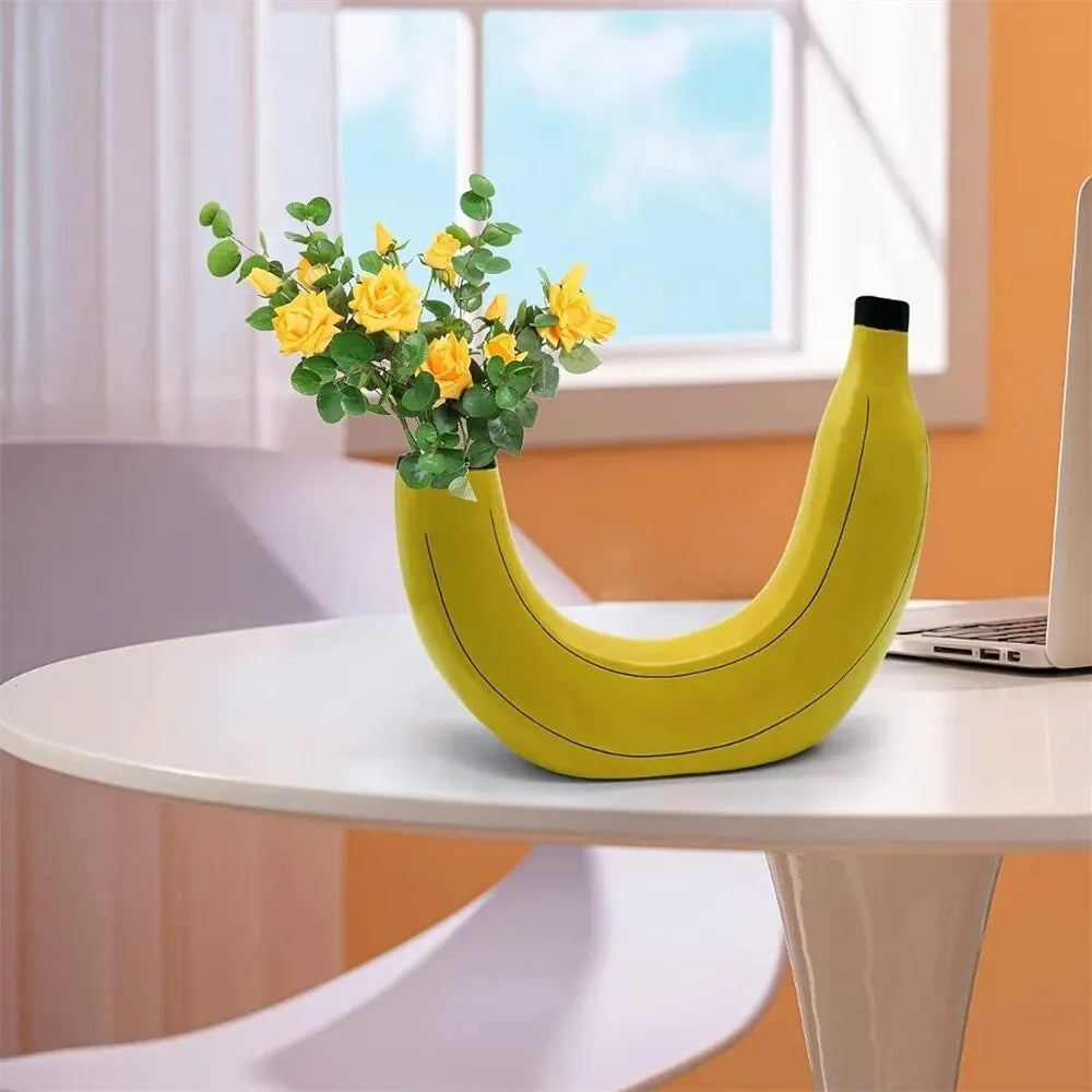 Banana Shaped Vase - Floral Fawna