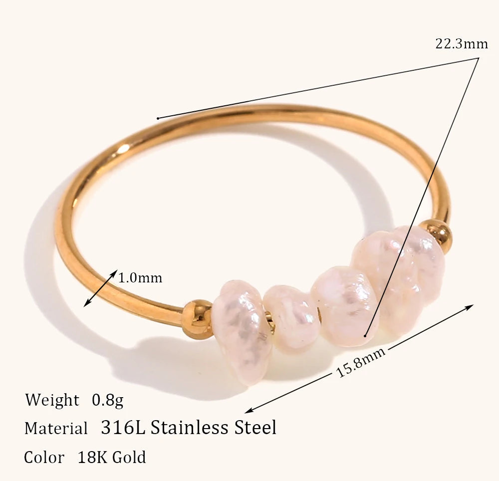 Natural Freshwater Pearl Ring - Floral Fawna