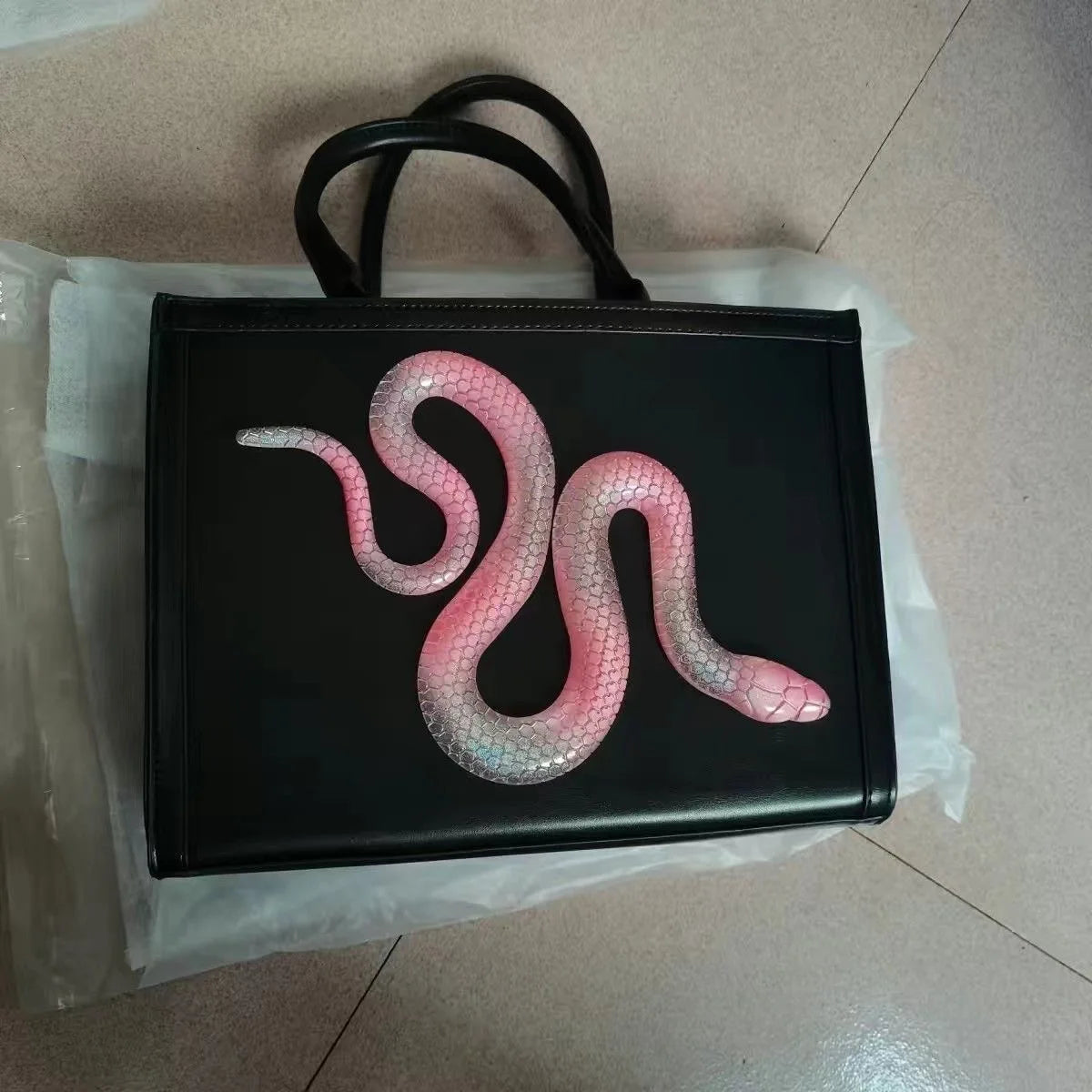 3D Faux Leather Snake Bag