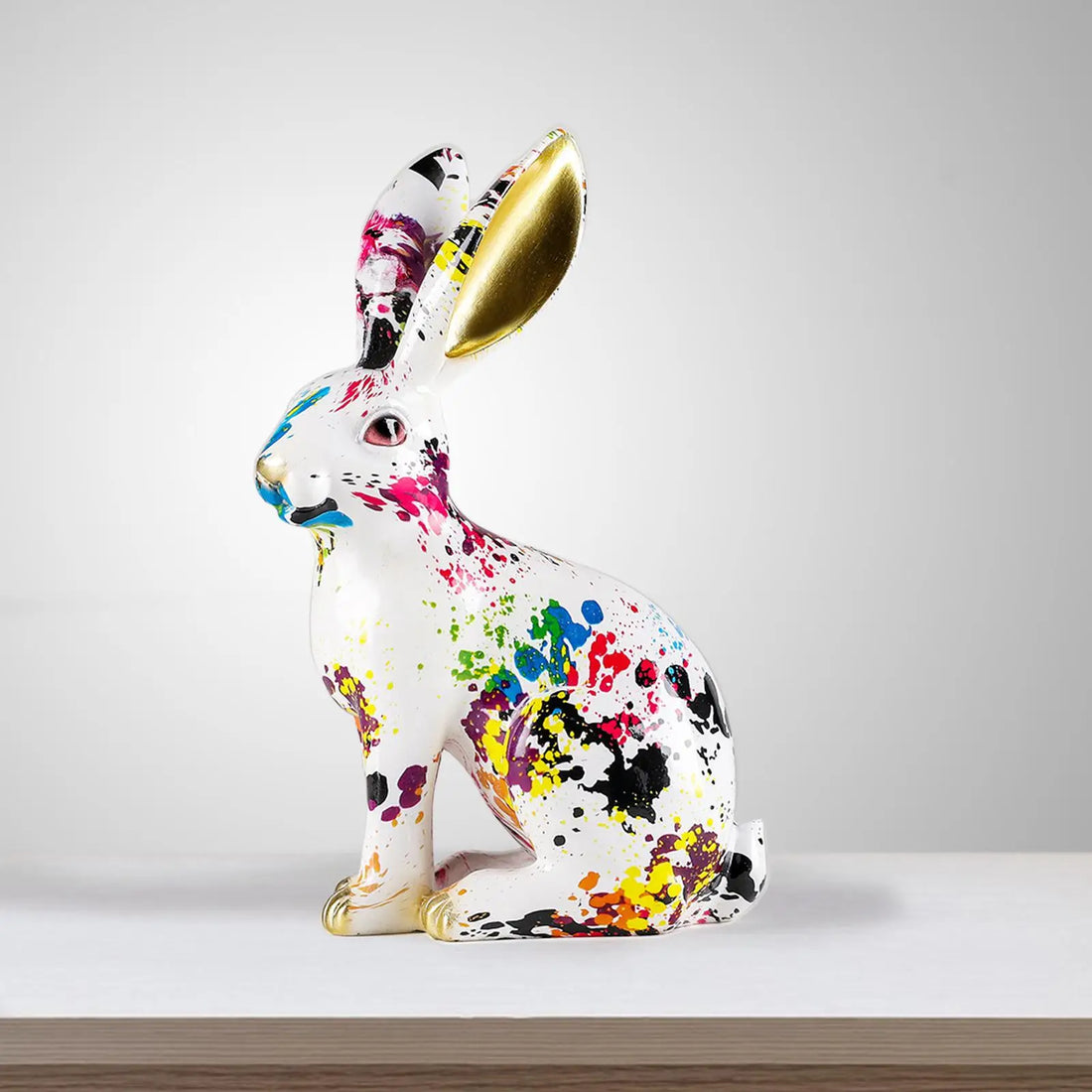 Graffiti Rabbit Sculpture - Floral Fawna