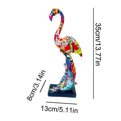 Abstract Flamingo Sculpture - Floral Fawna