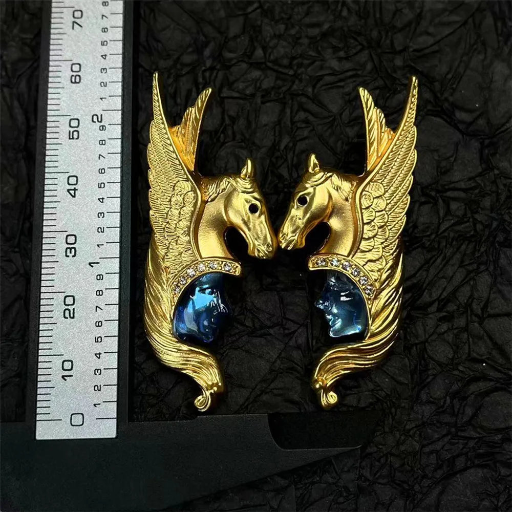 Statement Pegasus Earrings - Floral Fawna