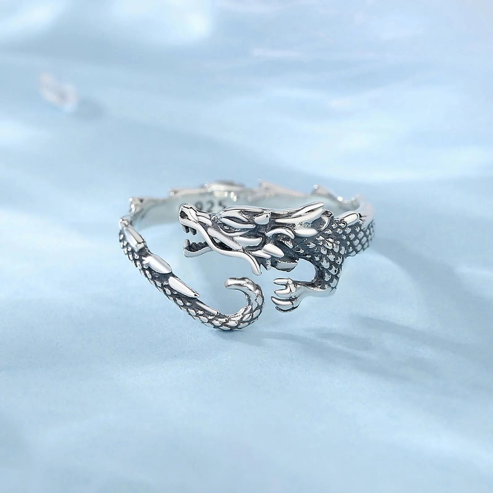 Sterling Silver Dragon Ring