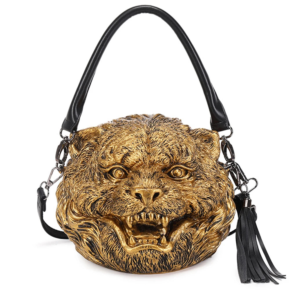 3D Tiger Head Bag - Floral Fawna