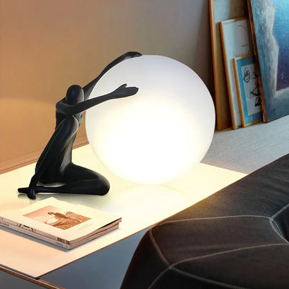 Human and Moon Table Light