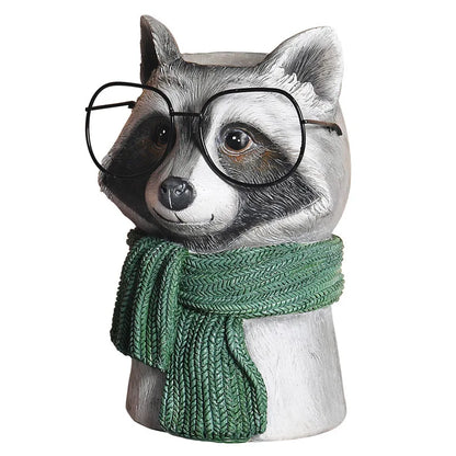 Animal Wearing Glasses Plant Pot - Floral Fawna
