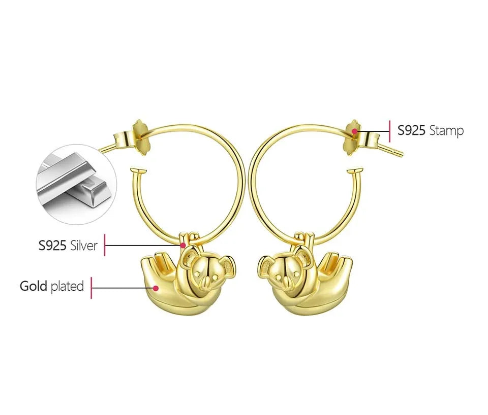 Koala Hoop Earrings