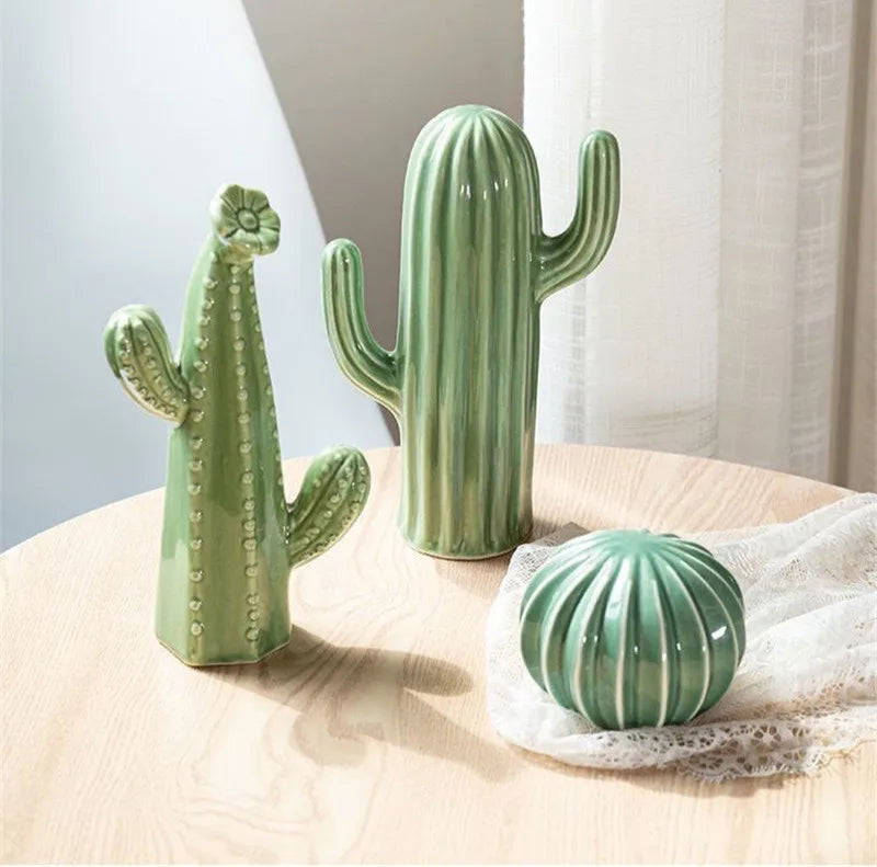 Ceramic Cactus Sculptures - Floral Fawna