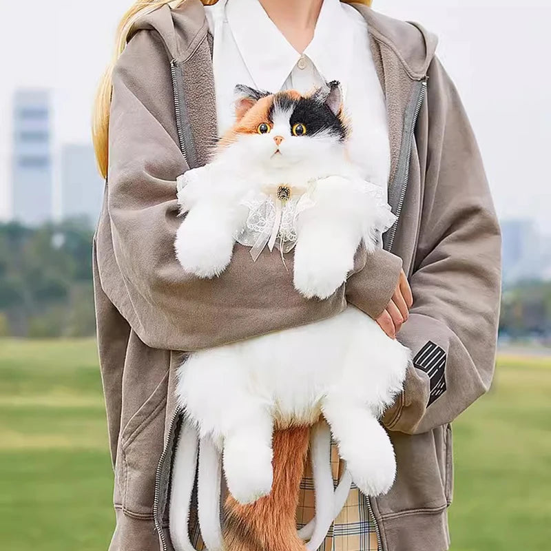 Realistic Plush Cat Backpack