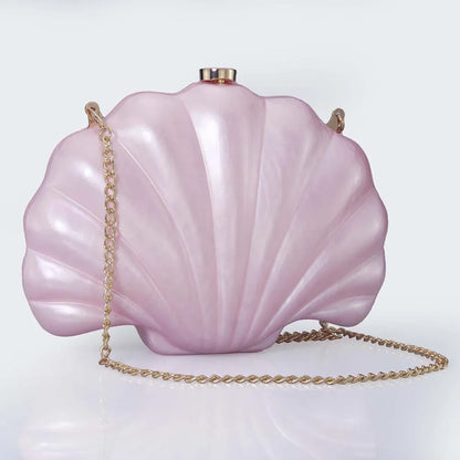 Acrylic Shell Clutch Bag - Floral Fawna