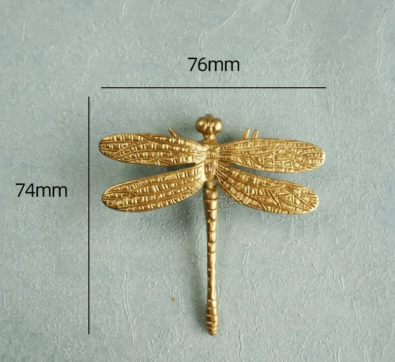 Dragonfly Brass Cabinet Handle