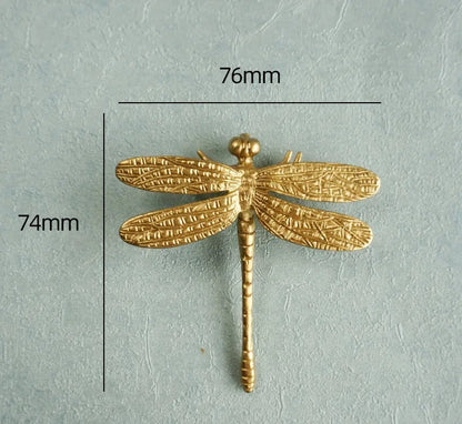 Dragonfly Brass Cabinet Handle