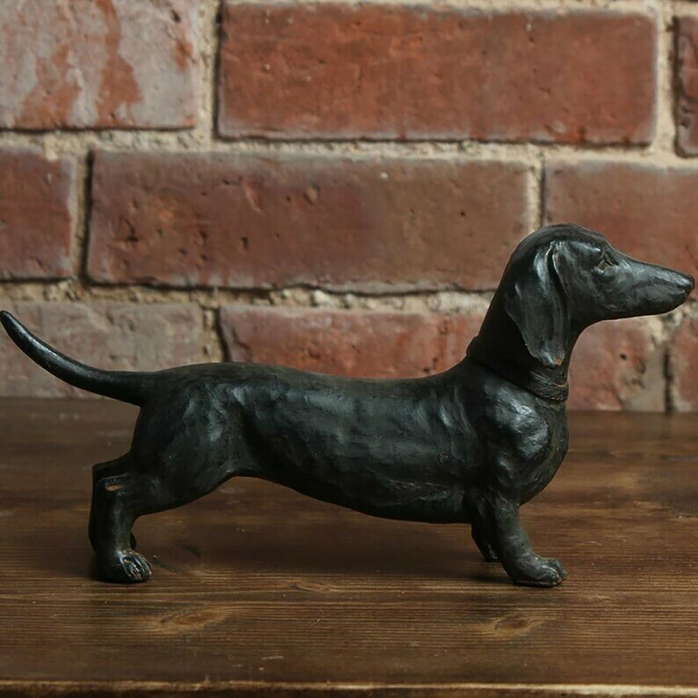 Black Dachshund Figurine - Floral Fawna