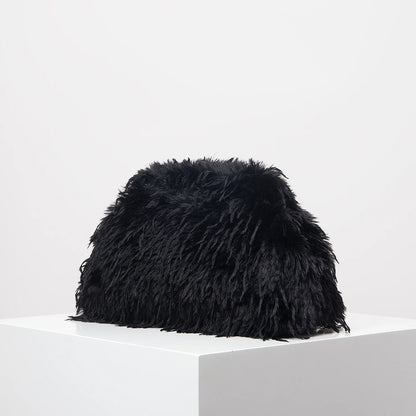 Oversized Faux Feather Clutch Bag - Floral Fawna