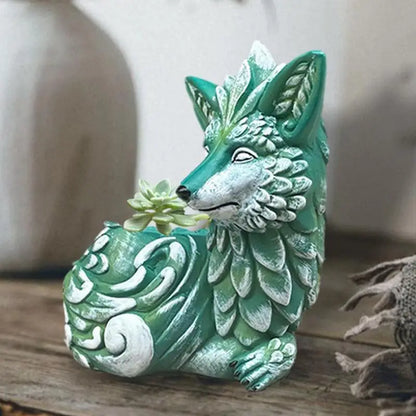 Fox Resin Planter - Floral Fawna