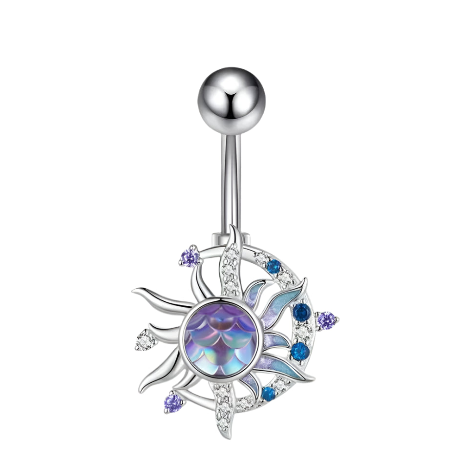Celestial Zircon Belly Button Ring - Floral Fawna