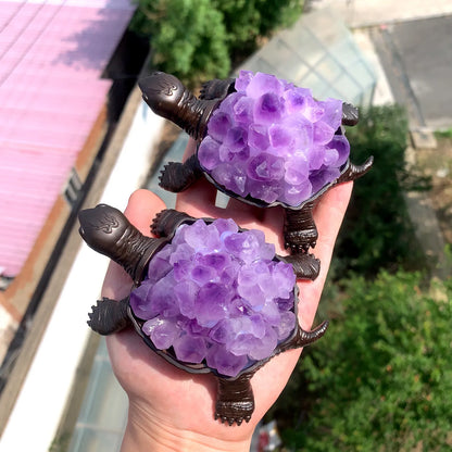 Amethyst Tortoise Crystal - Floral Fawna