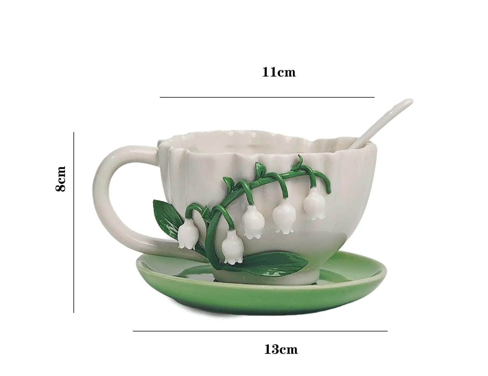 Ceramic Lily of The Valley Mug &amp; Saucer