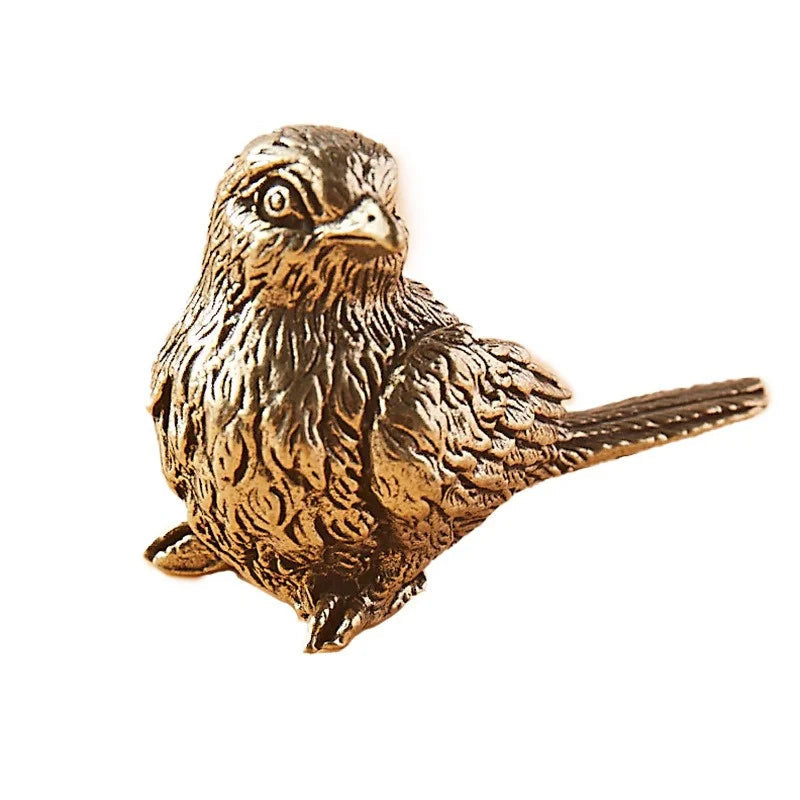 Copper Sparrow Figurine - Floral Fawna