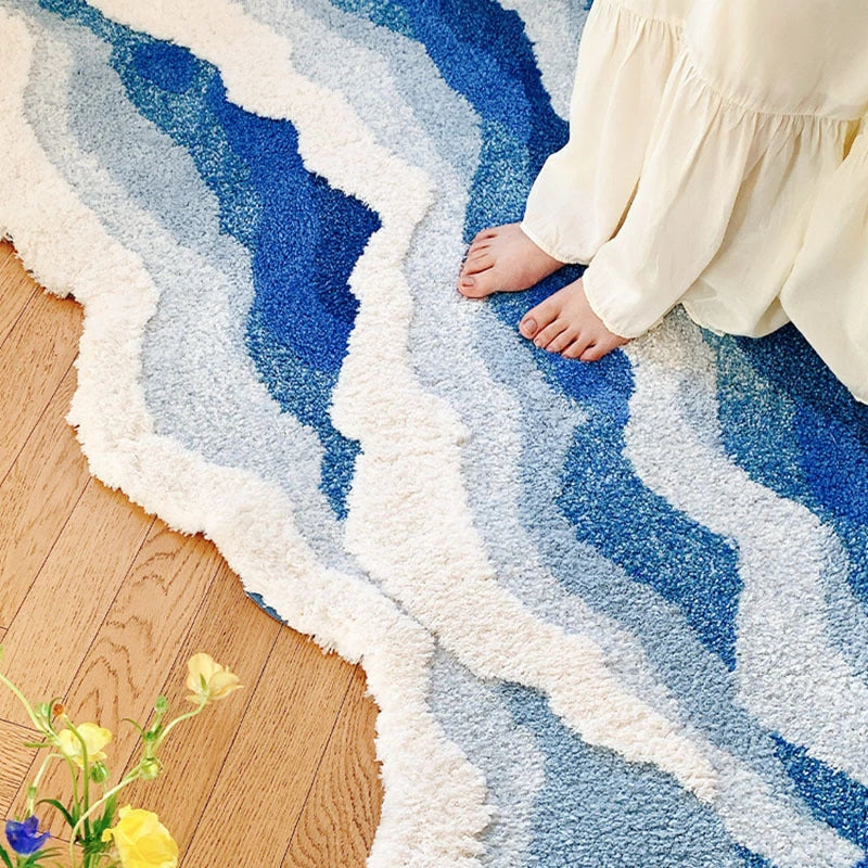 Ocean Wave Shaggy Rug - Floral Fawna