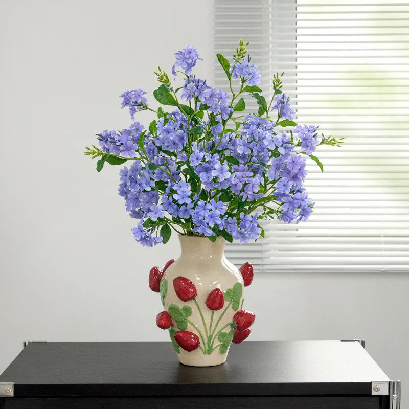 Strawberry Plant Ceramic Vase