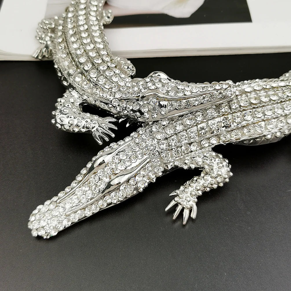 Statement Croc Necklace - Floral Fawna