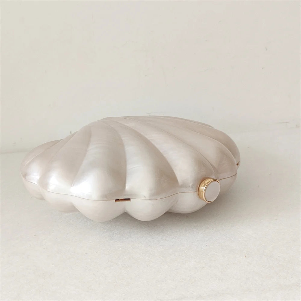 Acrylic Shell Clutch Bag - Floral Fawna