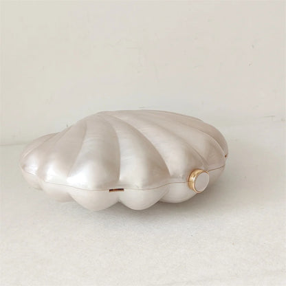 Acrylic Shell Clutch Bag - Floral Fawna