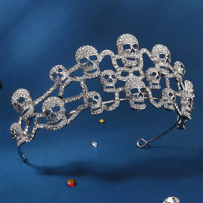 Rhinestone Skull Crown - Floral Fawna