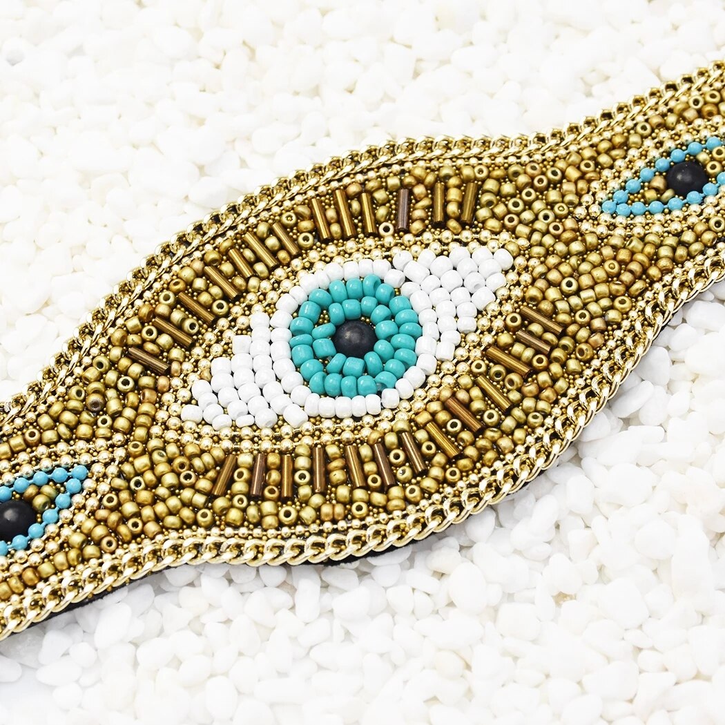 Evil Eye Beaded Bracelet - Floral Fawna