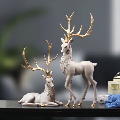 Enchanting Elk Sculpture - Floral Fawna