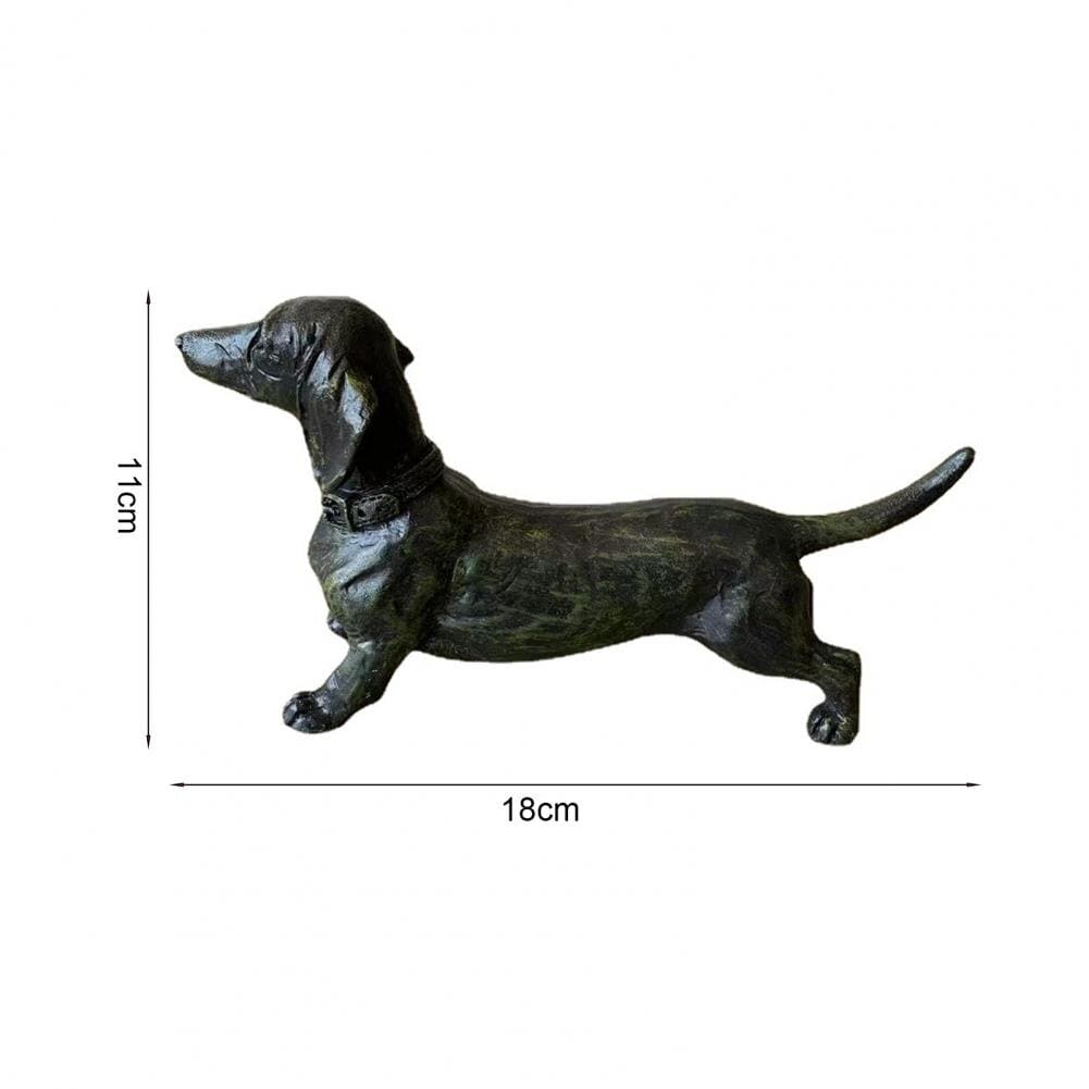 Black Dachshund Figurine - Floral Fawna