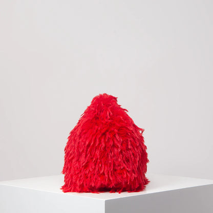 Oversized Faux Feather Clutch Bag - Floral Fawna