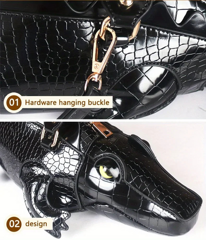 3D Alligator Crossbody Bag - Floral Fawna