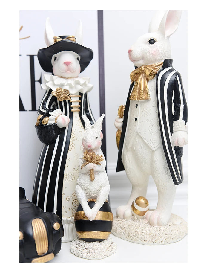 Royal Rabbit Family Figurines - Floral Fawna