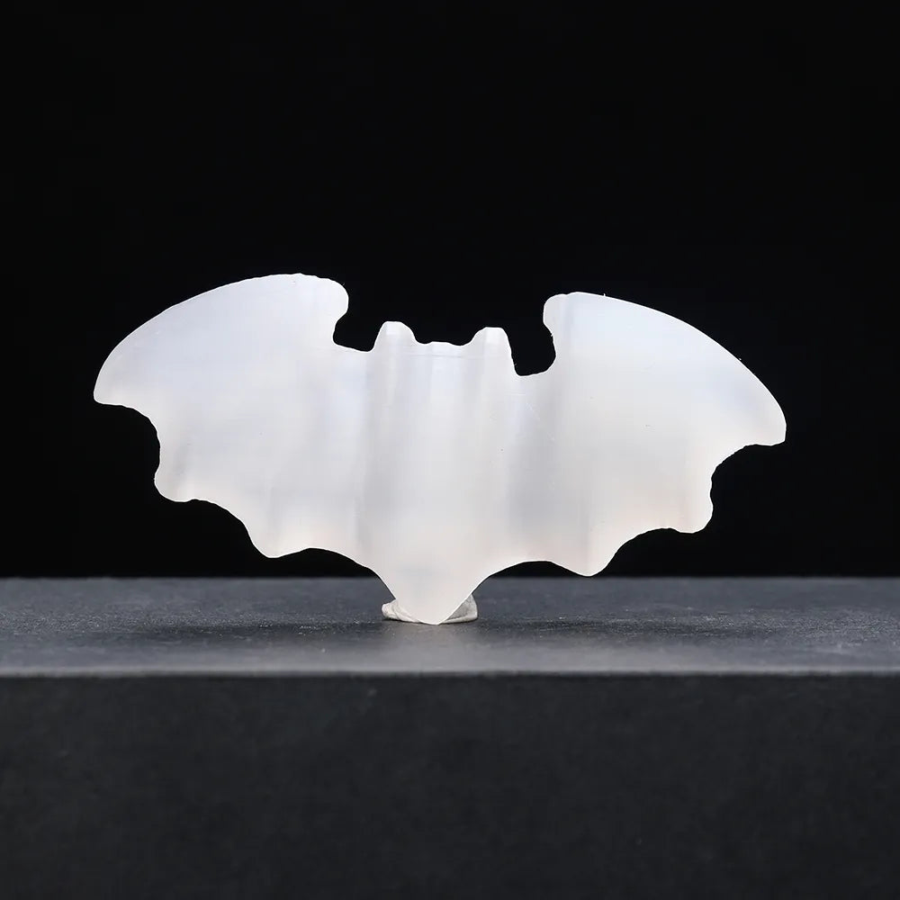 Selenite Bat Crystal - Floral Fawna