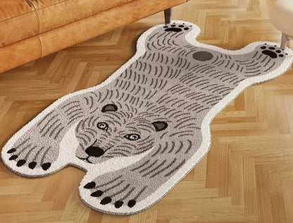 Faux Fur Striped Bear Rug - Floral Fawna