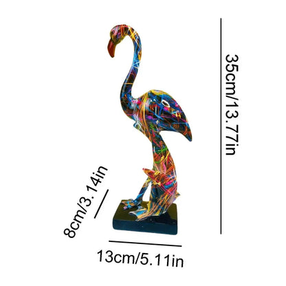 Abstract Flamingo Sculpture - Floral Fawna