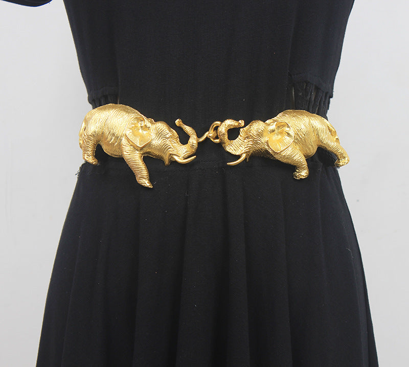 Luxury Elephant Statement Belt - Floral Fawna