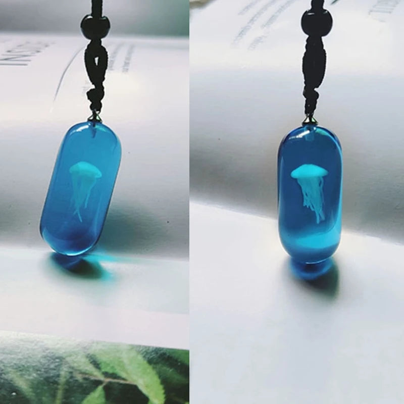 Glow In The Dark Jellyfish Necklace - Floral Fawna