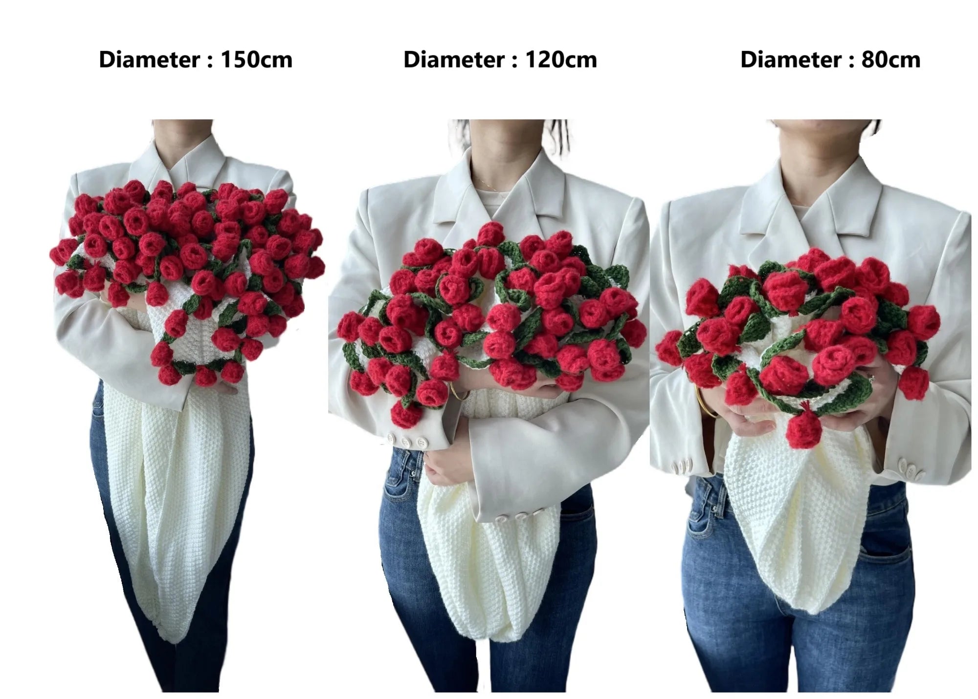 Red Rose Trim Circular Blanket - Floral Fawna