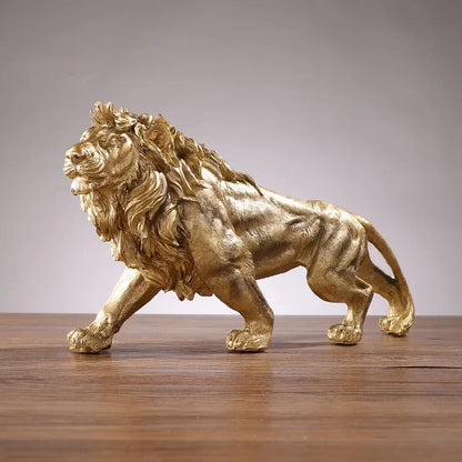 Gold Resin Lion Ornament - Floral Fawna