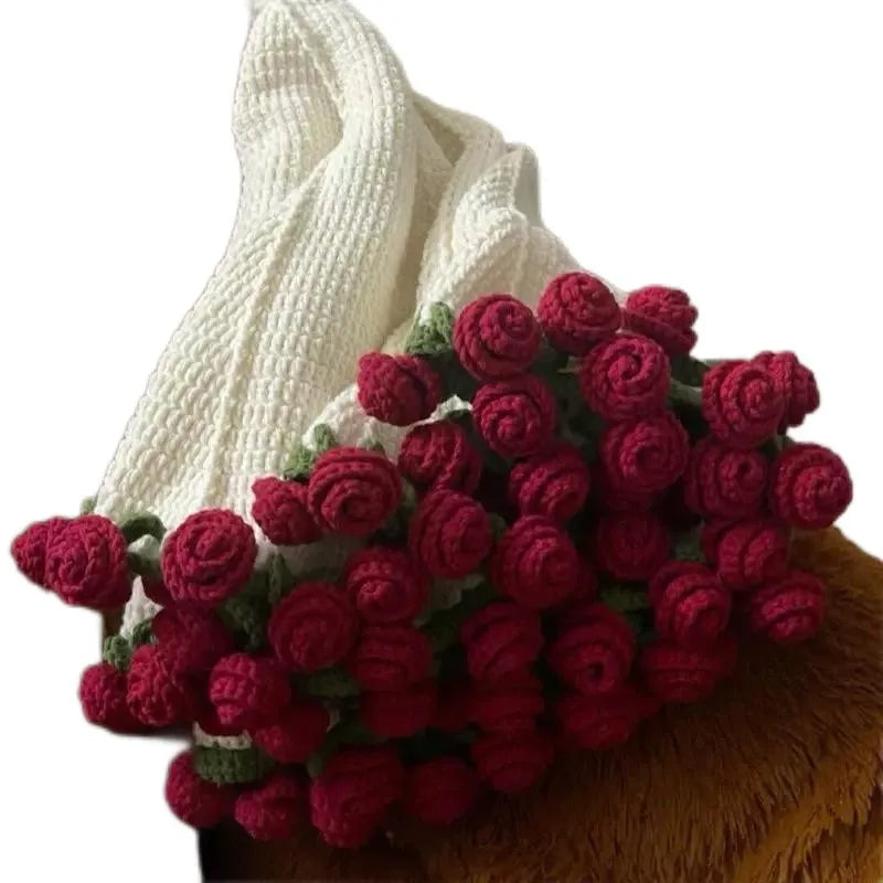 Red Rose Trim Circular Blanket - Floral Fawna
