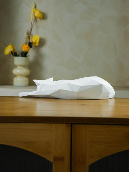 Geometric Cat Sculpture - Floral Fawna