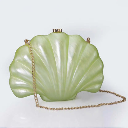 Acrylic Shell Clutch Bag - Floral Fawna