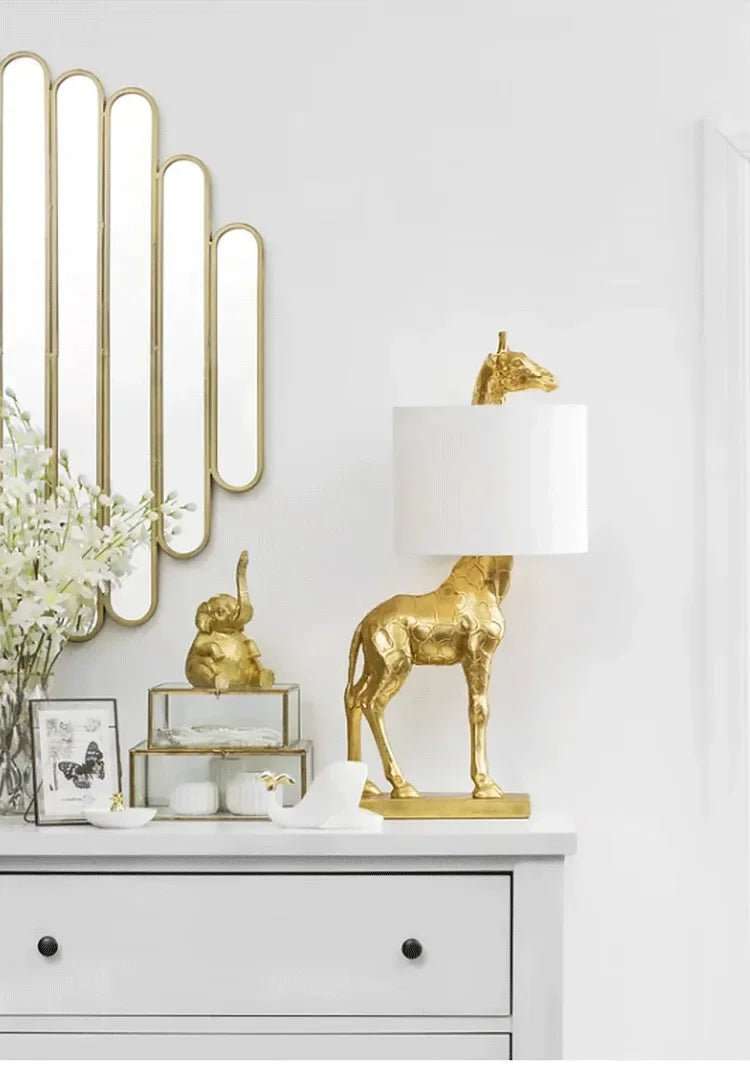 Giraffe Table Lamp - Floral Fawna