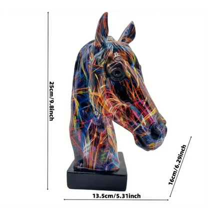 Abstract Horse Head Sculpture - Floral Fawna