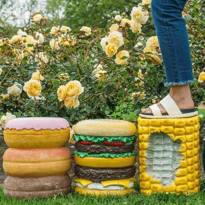 Food Resin Stool - Floral Fawna