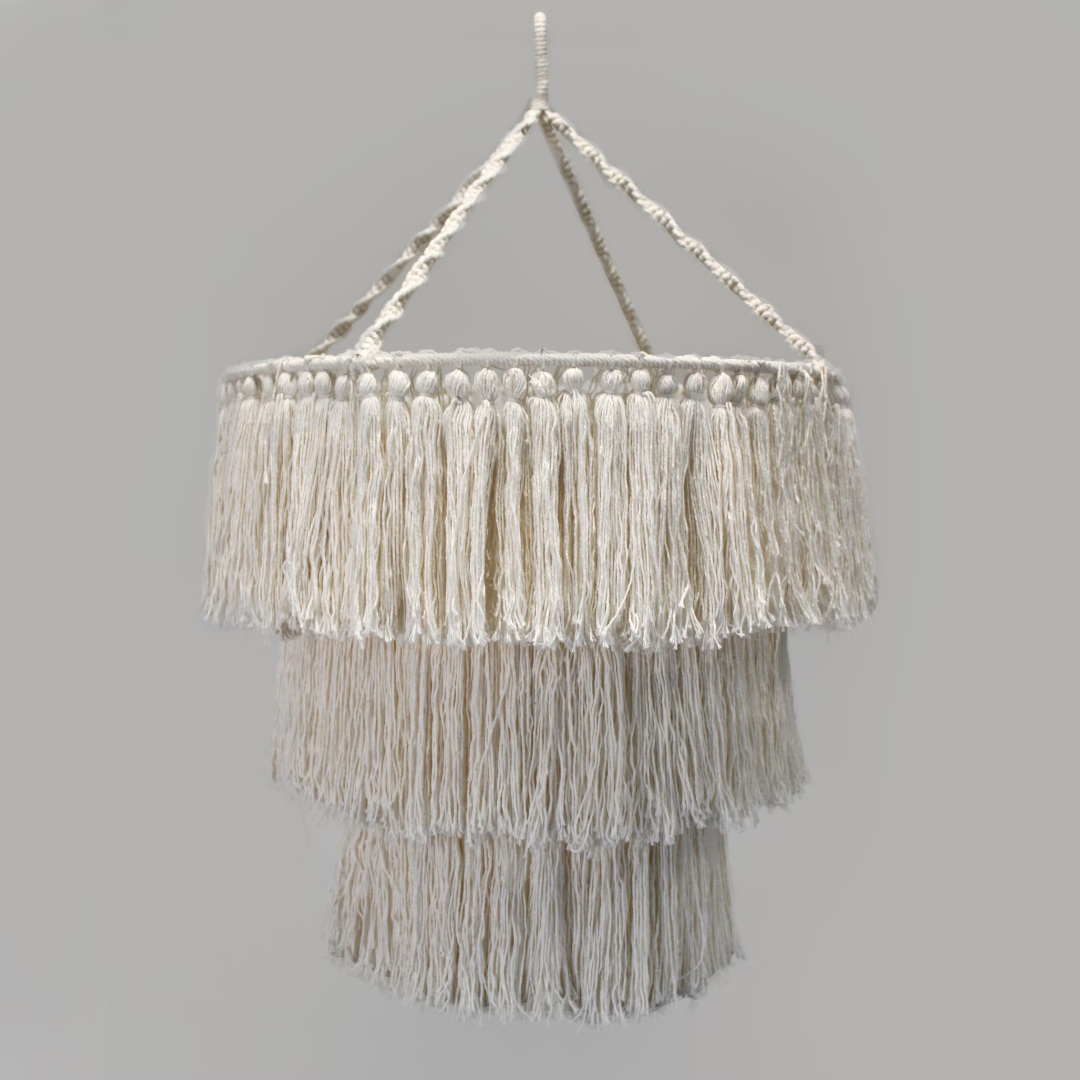 Natural Macrame Chandelier - Floral Fawna
