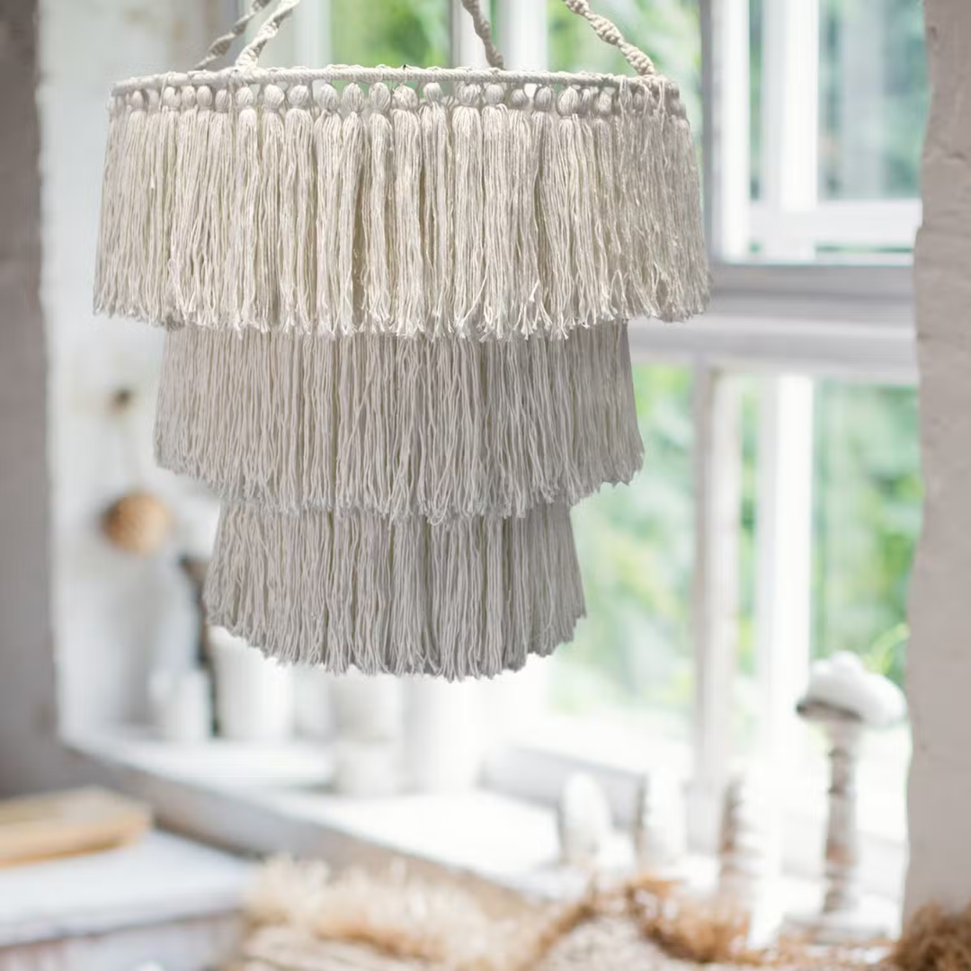 Natural Macrame Chandelier - Floral Fawna